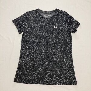 Under Armour Women's Small Black Speckled Loose Fit Short Sleeve Top